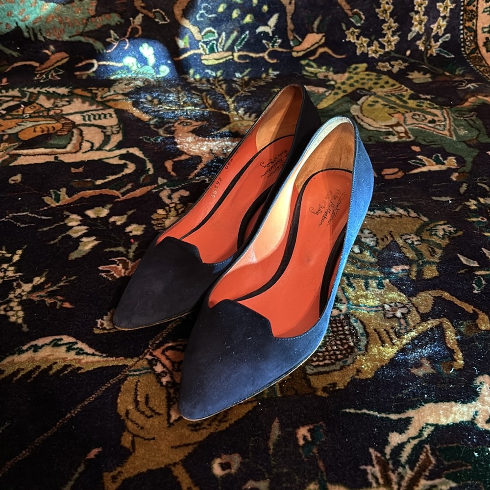 Santoni Rose Collection Suede Heels